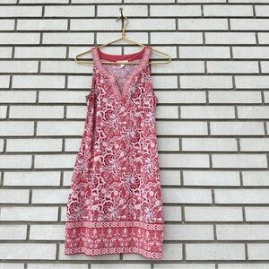Magnolia Grace Alhambra Coral Sleeveless Knit Dress Embroidered S Petite Boho